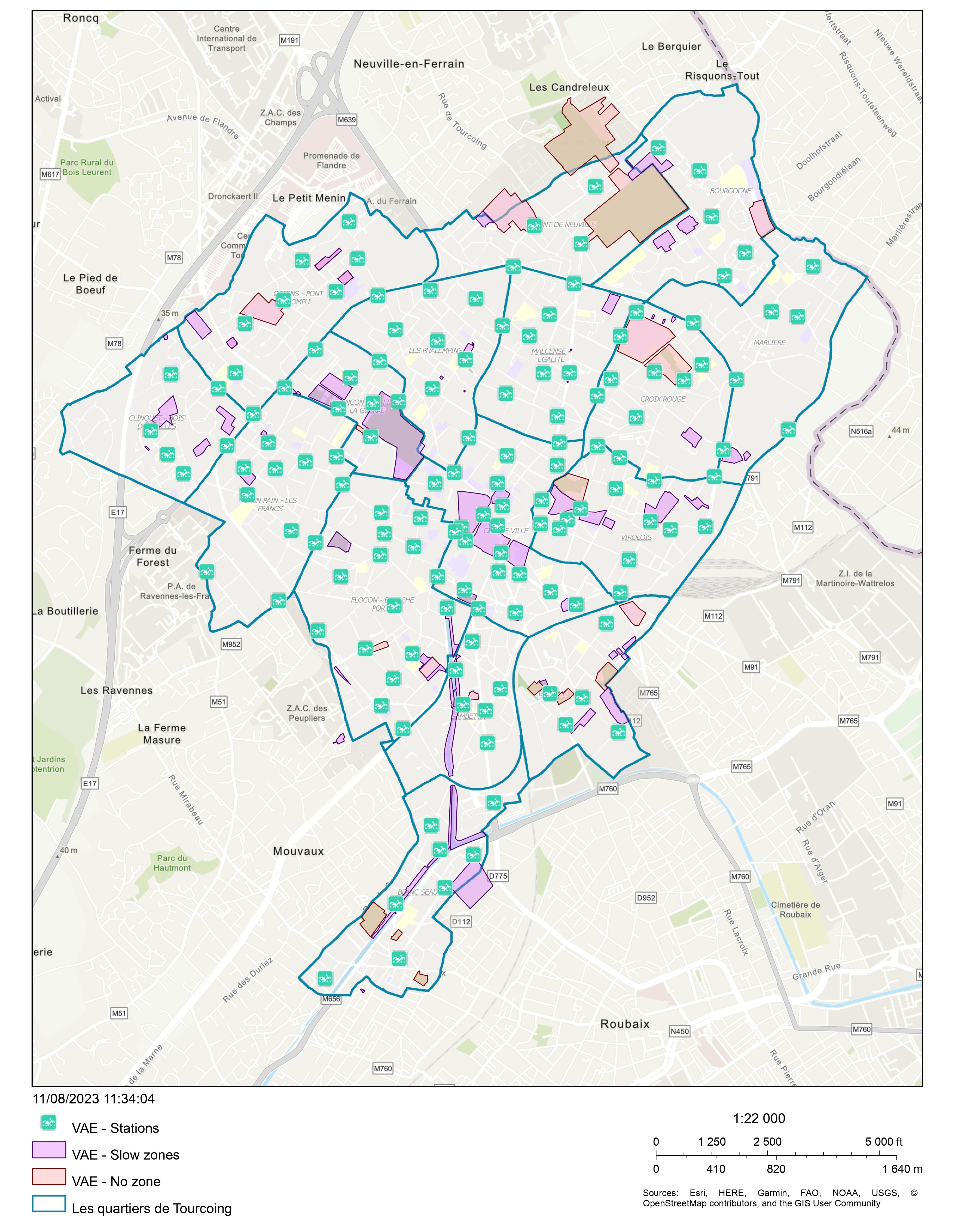 Plan stations ville de Tourcoing